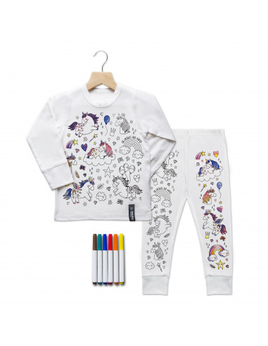 Vyfarbovacie pyžamo JEDNOROŽCI