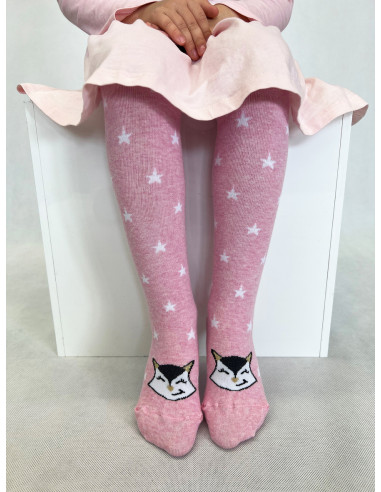 Detské pančuchové nohavice MAČKA ružové