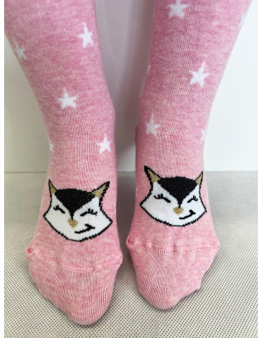 Detské pančuchové nohavice MAČKA ružové