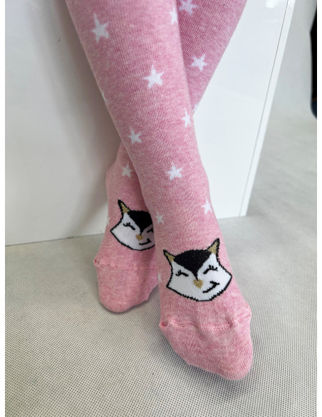 Detské pančuchové nohavice MAČKA ružové