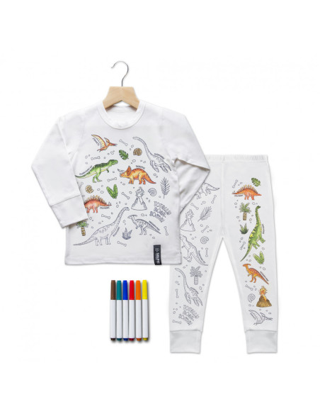 Vyfarbovacie pyžamo DINOSAURI