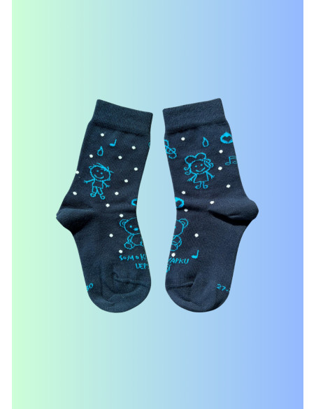 Detské ponožky KVAPKA NÁDEJE tmavomodré