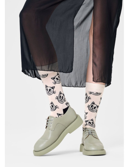 Ponožky HAPPY SOCKS CAT white