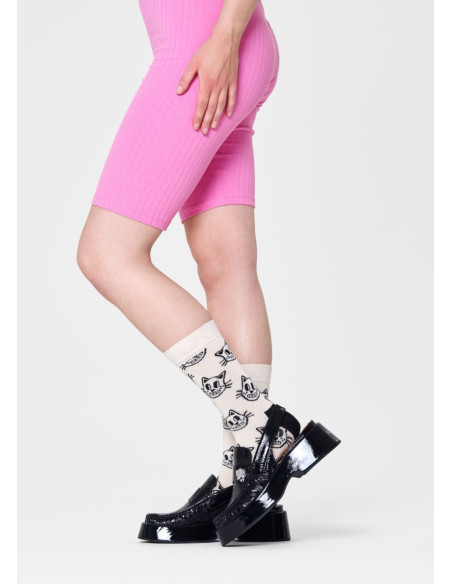 Ponožky HAPPY SOCKS CAT white