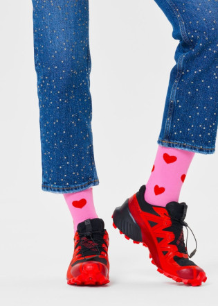 Ponožky HAPPY SOCKS HEART pink 2