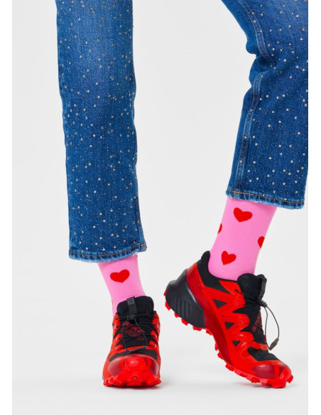 Ponožky HAPPY SOCKS HEART pink