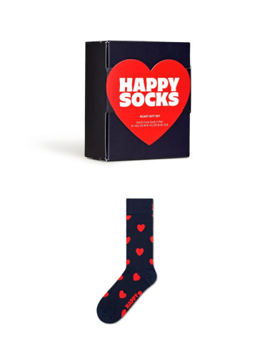 Ponožky HAPPY SOCKS HEART GIFT SET navy 1-pack