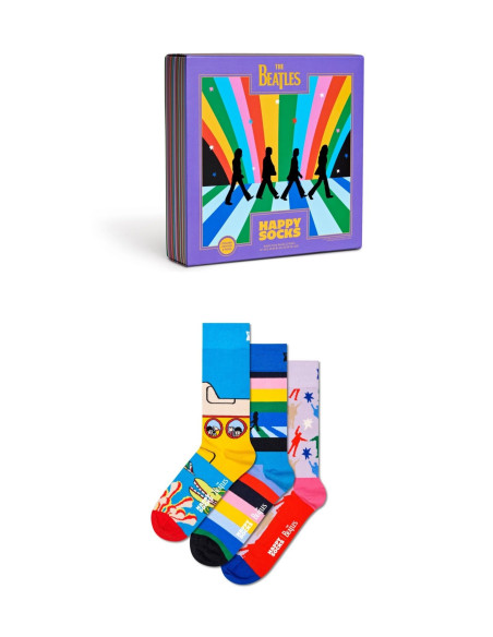 Ponožky HAPPY SOCKS BEATLES S GIFT SET turquoise 3-pack