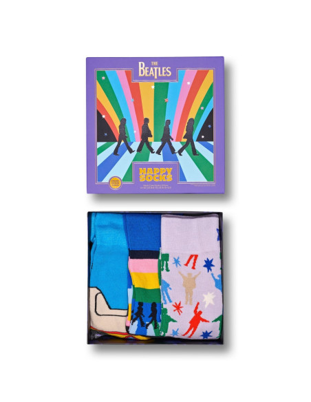 Ponožky HAPPY SOCKS BEATLES S GIFT SET turquoise 3-pack