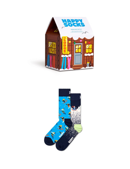 Ponožky HAPPY SOCKS SKIING CHALET GIFT SET brown 2-pack