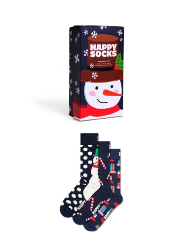 Ponožky HAPPY SOCKS HOLIDAY NAVY GIFT SET navy 3-pack