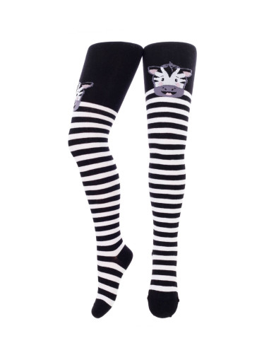 Detské pančuchové nohavice ZEBRA black