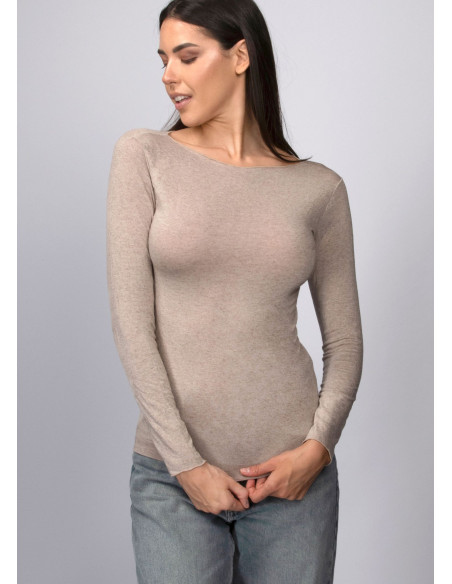 CASHMERE TOUCH: Dámske tričko MODAL-KASMIR natural melange