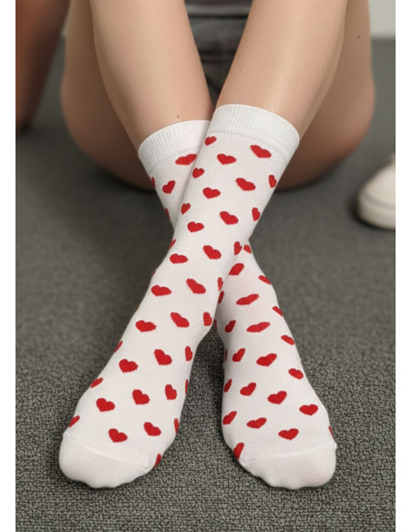 Ponožky HAPPY SOCKS LITE EVERYDAY HEART white